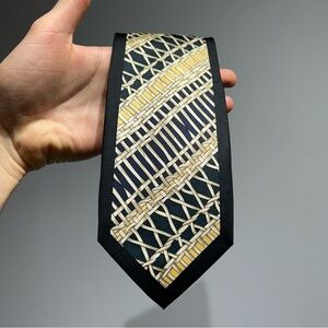 Balmain Silk Tie 9 cm / 3.5 inch Gold graphics with frame